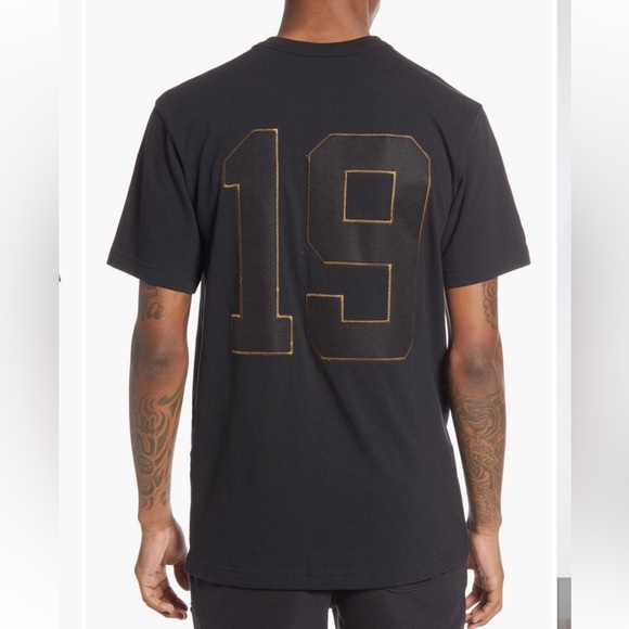 NWT Men’s Black & Gold 19 Champion 100 Century Tee Shirt Medium - Picture 2 of 5